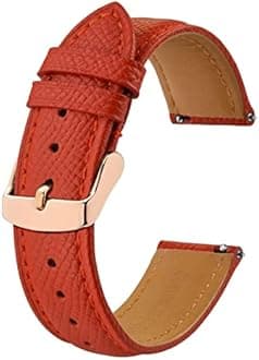 BISONSTRAP Watch Straps with Quick Release, Texture Leather Watchbands for Men Women, 18mm 20mm 22mm