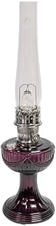 Aladdin Lincoln Drape Oil Lamp - Traditional Classic Indoor Oil or Kerosene Fuel Lamp, Bright White Light, Glass with Nickel Trim, Amethyst Purple