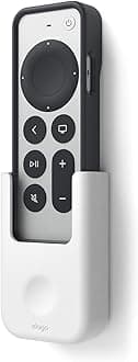 elago Remote Holder Mount Compatible with Apple TV 4K Siri Remote 3rd (2022) & 2nd Gen - Strong Sticker or Screw Mounting Options, Wall Mount, Durable Material, Never Lose Your Remote Again (White)
