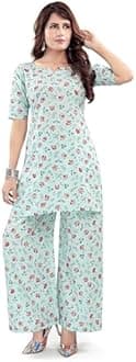 Mom&Bae Women’s Pure Cotton Printed Lounge Wear Comfy Night Suit Co-ord Set