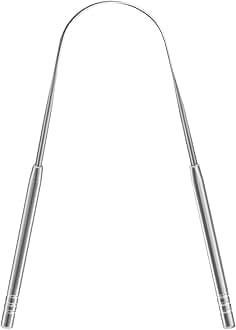 Tongue Scraper Stainless Steel Tongue Cleaner Metal Tongue Care Tool Oral Cavity Scrapers Tongue Scraping Fresh Breath Care Scraper for Dental Hygiene and Reducing Bad Breath ('U' Shape)