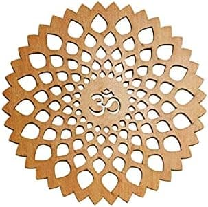 AK Craft Beautiful Om Wooden Design Wall Hanging (Brown, 12x12 inch)