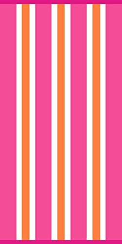 Simply Outdoors Cabana Basic Pink Stripe Beach Towel 30" by 60" - 100% Cotton