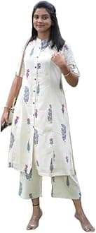 ANNI DESIGNER Women's Printed Rayon Viscose Kurta with Pants