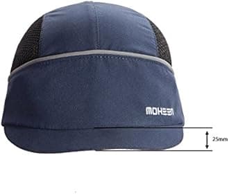 MOHEEN Safety Bump Cap, Baseball Hat Style with Reflective Stripes Lightweight and Breathable Hard Hat Head Protection Cap (Micro Blue 18101)