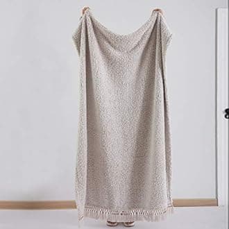 Ultra Soft Cozy Sherpa Throw Blanket, Light Weight Warm Decorative Throw Blanket with Tassel, 2 Tones Ombre Light Brown Pattern Reversible Boho Style Blanket for Sofa, Couch, Bedroom,Travel, 60”x80”