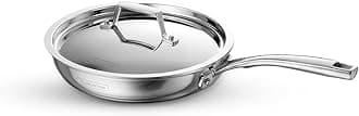 TRAMONTINA Stainless Steel Aeion Triply 20Cm Fry Pan with SS 304 Lid,Healthy,Non Toxic,Omelette Pan,Saute,Induction Friendly,Stay Cool Handle,NSF Certified,10 Year Warranty