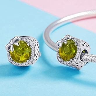 MUERDOU Birthstone Charm Fit for Charms Bracelet Bowknot Birthday Crystal Charms for Bracelet and Necklace