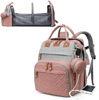 Baby Diaper Bags with Changing Station, Waterproof Diaper Bag Backpack for Moms Dads