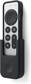 elago Universal Remote Holder Mount Compatible with Apple TV Remote and All Other Remote Controls - Adhesive Tape or Screw Mounting Options, Available Wired Charging [Small] [3rd & 2nd Gen] [Black]