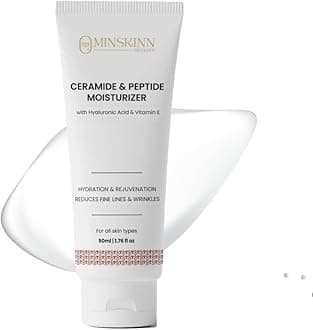 Ceramide & Peptide Moisturizer for Face (50ml) | Anti-Aging Hydrating Cream with Hyaluronic Acid & Vitamin E | Korean Skincare for Fine Lines, Dry & Sensitive Skin