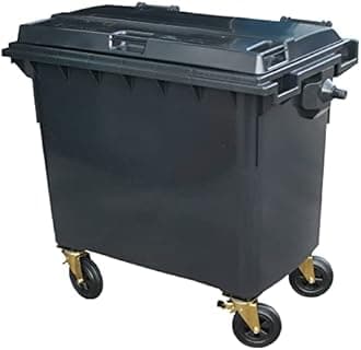 Grey 660 ltr Wheelie Bin - Regular Size 4-Wheel Wheelie Bin - Tough & Durable - For All Your Outdoor Rubbish & Recycling - EN840 Certified & Tested