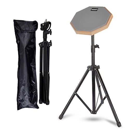 Luvay 8-inch Practice Pad (Grey) 2-Sided Silent Drum Pad, with Stand and Bag