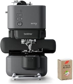 PP1 Skitch Single-Needle Embroidery Machine and SAEMB7511 100-Piece 75/11 Embroidery Needles