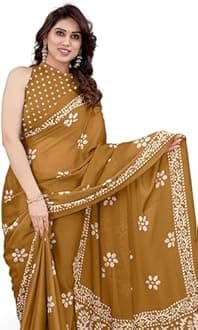 MIRCHI FASHION - Women's Chiffon Batik Print Saree