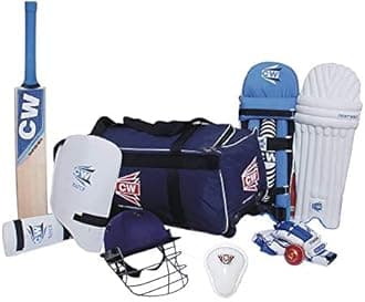 CW Academy Cricket Complete Set Cricket Bat Wheel Bag for Cricket Gears Size 5 Kit Set for Boys 10-11 Year Old
