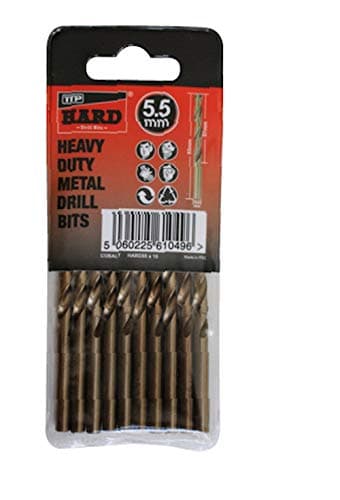 TTP HARD drills Bits 5.5mm 10 X Metric Drill Bits Cobalt For Drilling Harder Metals Stainless Chrome Aluminum Cast Iron