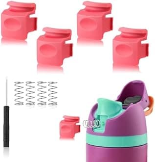PEUTIER 4pcs Replacement Button Compatible with Owala FreeSip 24oz 32oz, Water Bottle Lid Mouth Push Switch Top Cap Seal Stopper Replacement Parts for Owala 19/24/32/40oz Accessories, Carmine