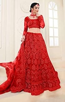 PATLANI Letest Design chain embroderied Work Woman s Flered Lehenga choli.(Semi Stitched)