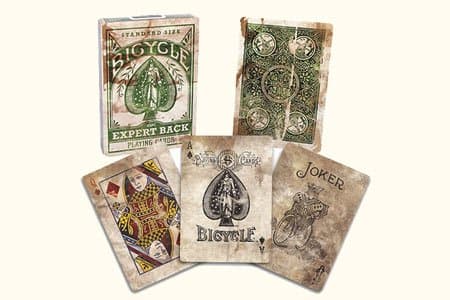 Bicycle Distressed Expert Back Green Playing Cards by US Playing Card Company