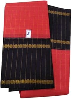 Maruthi OSP Sungudi Sarees with Rudraksha Border - Brick Red Body and Black Border 8 & 28