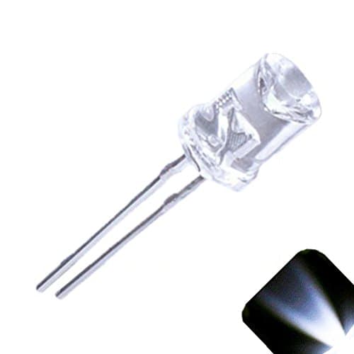 5mm Flat Top Concave Wide Angle Cool/Clear White LED - Similar to Christmas LED Lights (Pack of 20)