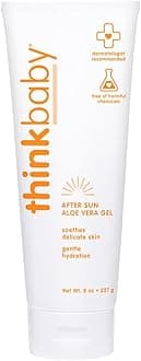 THINK baby Aloe Vera After Sun Relief Gel - EWG Verified Natural After Sun Skincare for Face & Body - Hydrating, Soothing, Moisturizing Sunburn Solution for Babies & Toddlers, 8oz