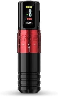 Xnet Vipera Adjustable Stroke Tattoo Machine - Wireless Tattoo Gun, Rotary Cartridge Tattoo Pen with 2400mAh Battery Coreless Motor Tattoo Supply for Professional Tattoo Artists & Beginners, Red