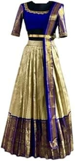 NAVKARMITWomen's Pure Pattu Silk Zari Weaving Lehenga Choli, Unstitched Lehenga Choli, Half Saree.