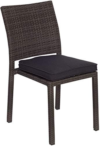 Atlantic Patio Amazonia Atlantic Liberty 4-Piece Patio Dining Stackable Chairs with Grey Cushions Wicker | Ideal for Outdoors and Indoors