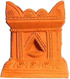 Village Decor Handmade Terracotta Brindavan tulsi Pot with Drainage Hole at Bottom | W*H - 9.5 * 12 inch