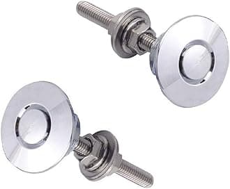 2Pack Quick Release Latch Lock Clip Push Button Bonnet Kit 1.25in/32mm Diameter Universal Aluminum Alloy Quick Latch Lock for Auto Car Bumper License Plate Hood or Various DIY(2Pack-Silver)