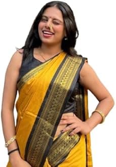 Women's Kanjivaram Soft Silk Saree For Wedding Banarasi Style Sari With Blouse Piece