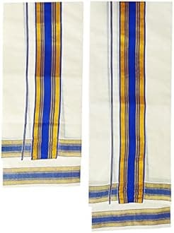 Women's Kerala Traditional Cotton Set Mundu Cream Color with Fancy Border