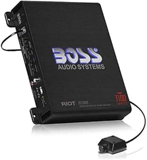 BOSS Audio Systems R1100M Monoblock Car Amplifier - 1100 High Output, 2-8 Ohm Stable, Low/High Level Inputs, Low Pass Crossover, MOSFET Power Supply