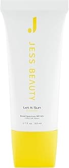 JESS BEAUTY | Let it Sun 50+ Sunscreen Green Tea & Aloe Extract | Skincare Sun Protection 1.7 fl oz