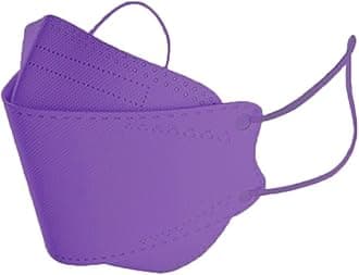 Rmaytiked 50Pcs 4-Ply KF94 Purple Face Masks Breathable 3D Mouth Shields Filter
