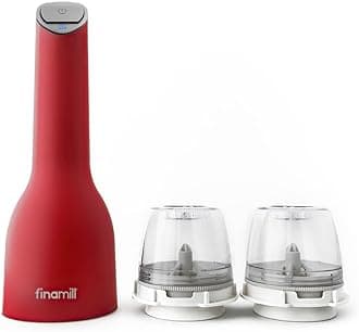 USB Rechargeable Pepper Mill & Spice Grinder | Adjustable Coarseness, Ceramic Grinding Elements, One Touch Operation with LED Light | Includes 2 Quick-Change PRO Plus Pods | Sangria Red