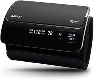 Omron Smart Elite+ HEM 7600T Tubeless 360° Accurate Finger Digital Blood Pressure Monitor With Intellisense Technology With Bluetooth Connectivity & Alivecor Single Lead ECG Device.