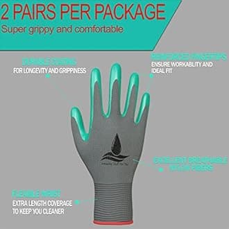 Garden Gloves Women and Men 2 pairs, Super Grippy Texture for Gardening and Work Activities - S,M,L Sizes (Medium)