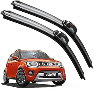 CARNYX Frameless Windshield Wiper Blades, Front Car Wipers Set of 2, Noise-Free, Durable Performance Compatible with (Ignis (2017-Till Date) (D-21,P-17))
