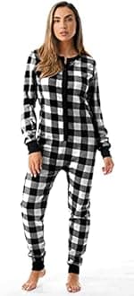 #followme Womens Henley Thermal Onesie Buffalo Plaid and Tie Dye