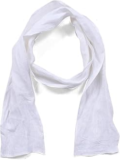 linenaffairsScarf 100% Cotton Set of 1 - Stoles | scarves | scarf Summer, Sun Protection Cotton Face Scarf for girls and women with Size - (28" x 72"), Women's Stylish White Plain
