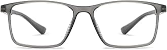 | Zero Power Blue Cut Computer Glasses | Anti Glare, Lightweight & Blocks Harmful Rays | 100% UV Protected | Full Rim Rectangular | For Men & Women | Large | LB E13738-C1