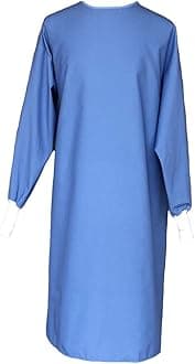 Avery Hill Washable Reusable Medical PPE Level 1 Isolation Gown for Dentists, Hygienists, Doctors, Nurses and Medical Personnel - Blue - X-Large