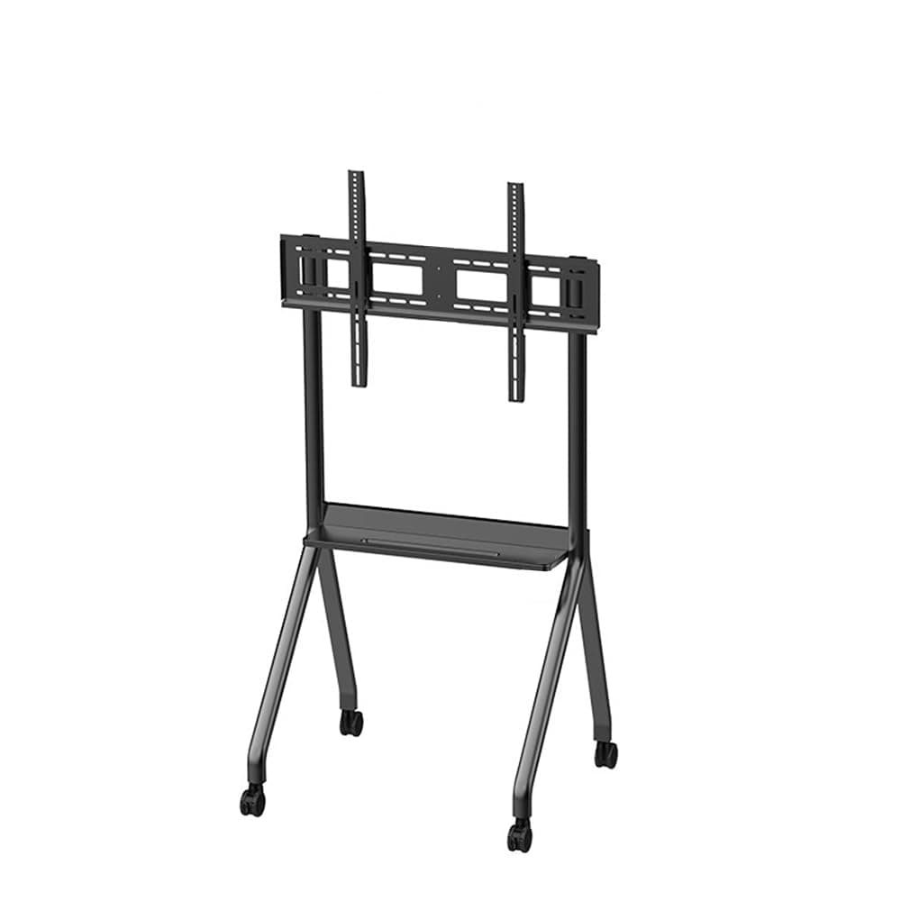 Premium Interactive Panel Display Stand Heavy Duty Heights Adjustment Floor TV Trolley with Brackets for 32IN|42IN|50IN|55IN|65IN|75IN|85IN|86IN with Locking Wheels Holds Upto 120Kg 2 Shelves