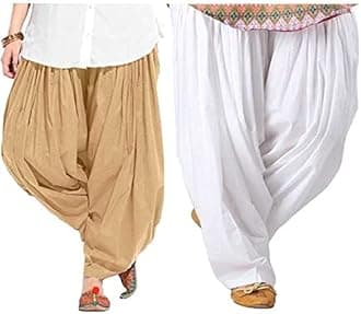 NOBHOB woman's plain cotton patiala salwar combo of 2 (free size) patiala || patiyala || patiala pants || cotton patiala || patiala combo (multicolour)