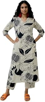 Women's Rayon Blend Straight Printed Kurta & Palazzo