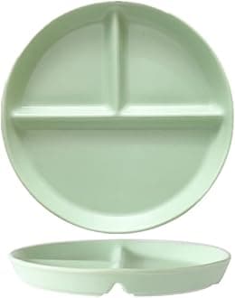 Adult Porcelain Compartment Plate, Portion Control Plate, 3 Diet Divided Plate, for Salad, Dessert, Noodle, Steak, Breakfast