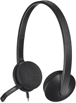 Logitech H340 Stereo Wired Over Ear Headphones with Mic with Noise-Cancelling, USB, Pc/Mac/Laptop - Black